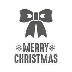 Merry christmas. Gift bow. Vector illustration.