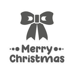Merry christmas. Gift bow. Vector illustration.