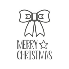 Merry christmas. Gift bow. Vector illustration.