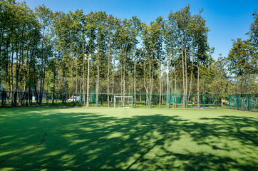 Small grass soccer field