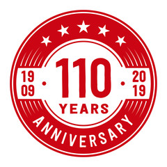 Celebration 110th anniversary logo design template. Vector and illustration.