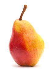 red pear on white