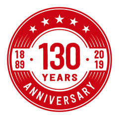 Celebration 130th anniversary logo design template. Vector and illustration.