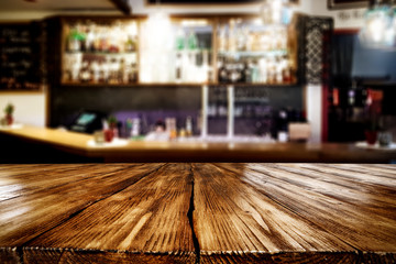 desk of free space and bar interior 