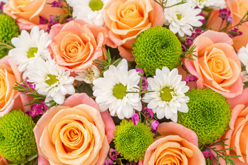 Beautiful bouquet of coral flower, isolated on white background