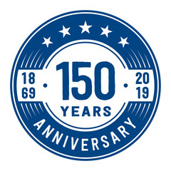 Celebration 150th anniversary logo design template. Vector and illustration.