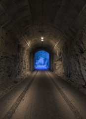 winter tunnel in the night, lots of atmosphere.