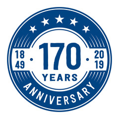 Celebration 170th anniversary logo design template. Vector and illustration.