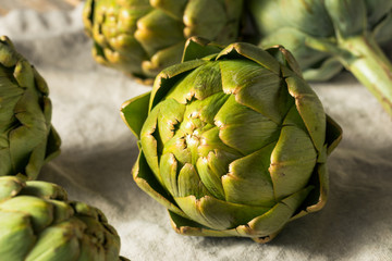 Raw Green Organic Artichokes