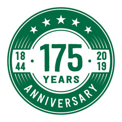 Celebration 175th anniversary logo design template. Vector and illustration.