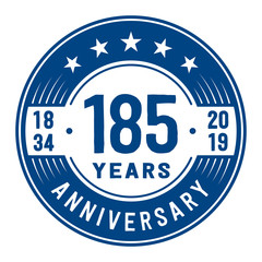 Celebration 185th anniversary logo design template. Vector and illustration.