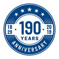 Celebration 190th anniversary logo design template. Vector and illustration.