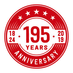 Celebration 195h anniversary logo design template. Vector and illustration.