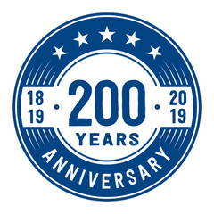 Celebration 200th anniversary logo design template. Vector and illustration.