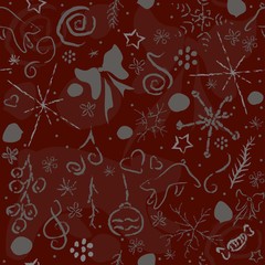 Winter Snowy Background filed with snow and berries