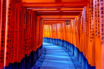 Selbstklebende Fototapeten Red Torii gates in Fushimi Inari shrine in Kyoto, Japan © Gilang Prihardono