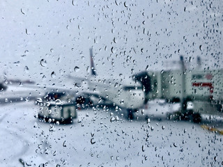 Flight Delayed By Winter Conditions At Airport