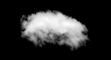 White cloud, Fluffy texture , Abstract, isolated on black background