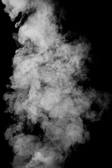 Deurstickers white smoke isolated, abstract powder, water spray on black background. © media-ja