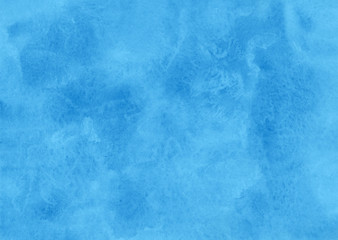 Watercolor blue stains background. Abstract art hand paint on paper texture. Design element for wallpapers, cards, posters, websites.