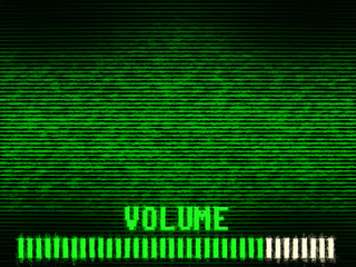 Grunge volume bar on vintage screen illustration background