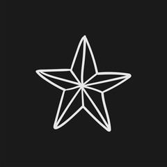 Obraz premium Star doodle, hand drawn sketch illustration