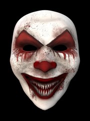 Evil clown mask. 3d illustration