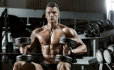 guy bodybuilder with barbell