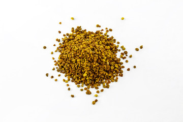 group of bee pollen on white background