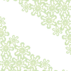 Fototapeta premium Beautiful Christmas card of snowflakes crocheted. Isolated