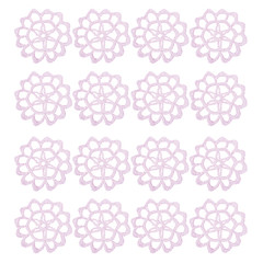 Beautiful Christmas card of snowflakes crocheted. Isolated