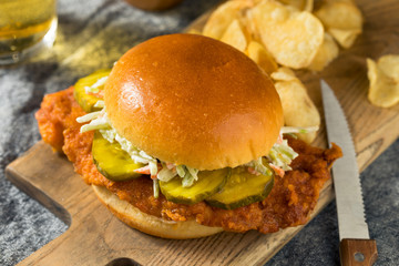 Homemade Nashville Hot Fish Sandwich