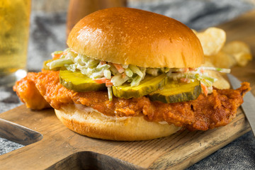 Homemade Nashville Hot Fish Sandwich