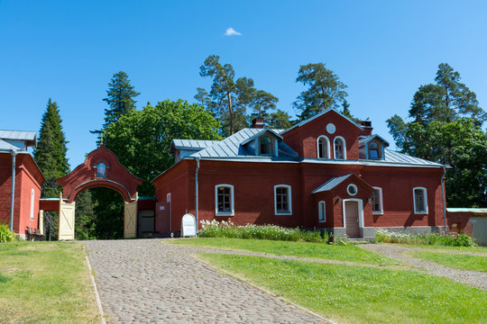 Buildings in the resurrection monastery on the island of Valaam
