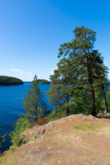 Obraz premium Coast of the island of Valaam on Ladoga lake