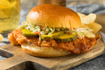 Homemade Nashville Hot Fish Sandwich