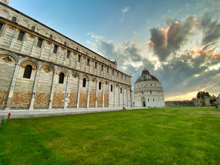 Cathedral of Pisa at sunset, Field of Miracles, Tuscany, Italy