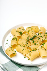 Homemade Italian pasta with aromatics herbs