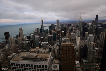 aerial view of Chicago city