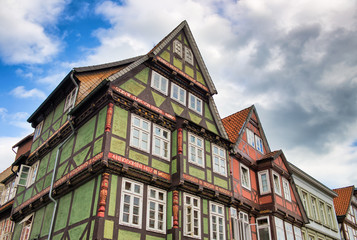 Ancient medieval buildings of Celle in summer, Germany