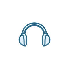 Isolated music headphones line vector design
