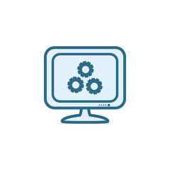 Isolated gears icons line vector design