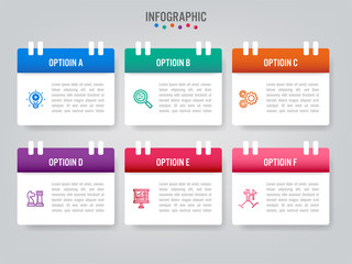 Business infographic labels template with options. Creative template for presentation