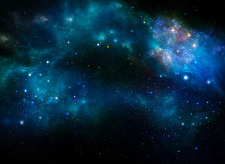 deep space, abstract blue background