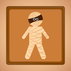 Cute mummy cartoon. Halloween season - Vector illustration