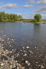 River landscape in the polar Urals.