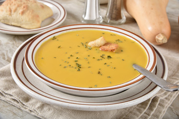 Homemade butternut squash soup
