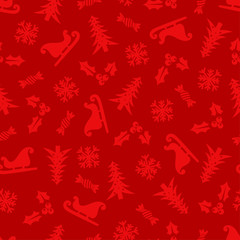 Christmas seamless pattern with, christmas decorations. Wallpaper.