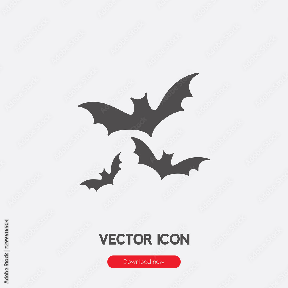 Poster bat icon vector. linear style sign for mobile concept and web design. bat symbol illustration. pixel