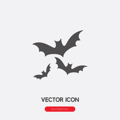 bat icon vector. Linear style sign for mobile concept and web design. bat symbol illustration. Pixel vector graphics - Vector.